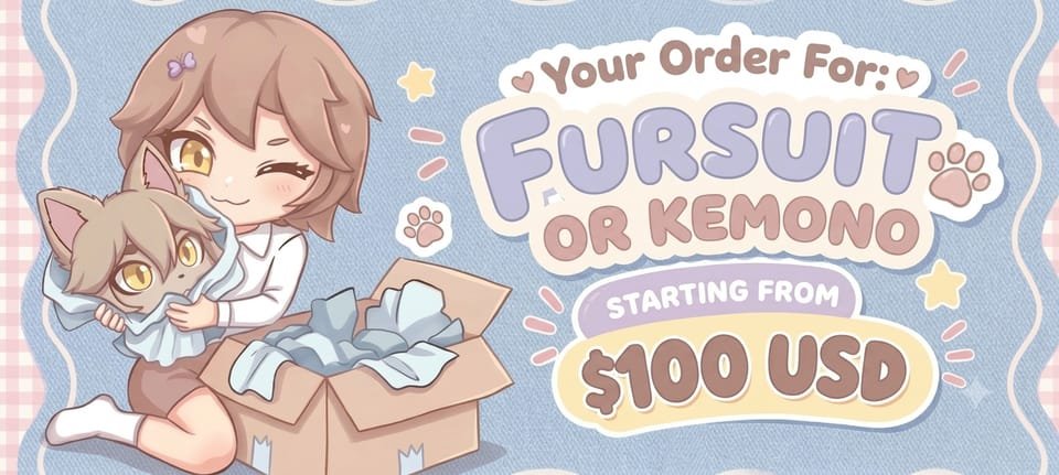 Banner: your Fursuit or Kemono order, starting from $100 USD.