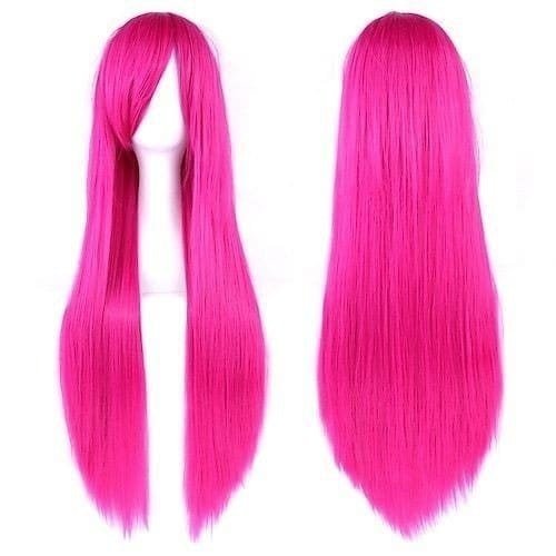 Peluca de cosplay color fucsia, 70 centímetros.