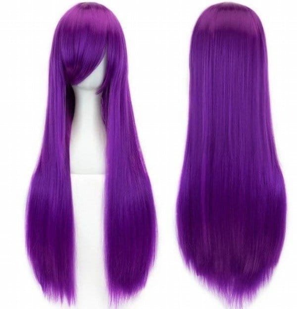 Peluca de cosplay color morado, 70 centímetros.